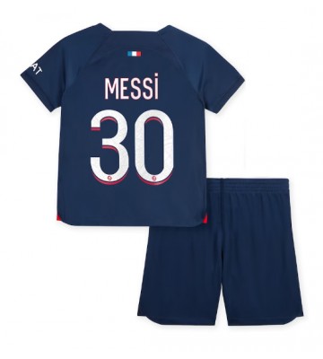 Paris Saint-Germain Lionel Messi #30 Hjemmedraktsett Barn 2023-24 Kortermet (+ Korte bukser)